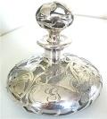 draw silver antique perfume bottle beautiful